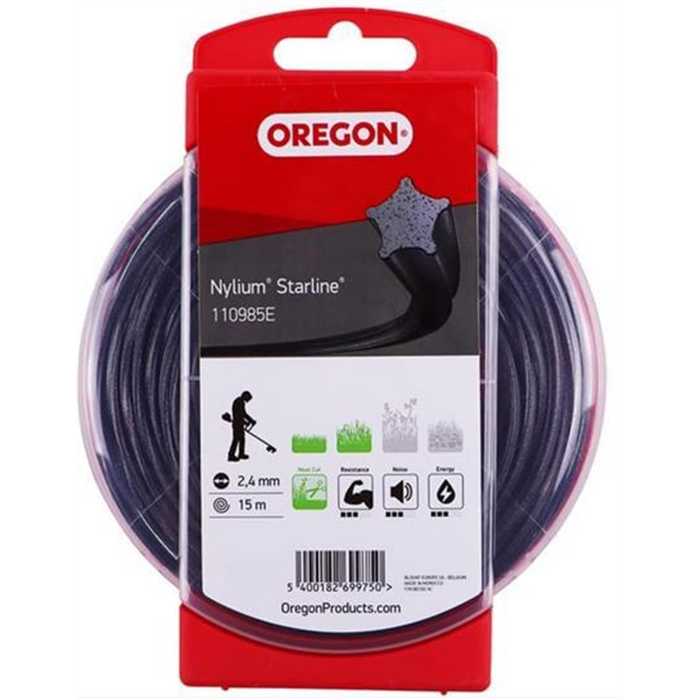 Fil débroussailleuse Etoile Nylium Starline Noir ø2.7mm/70m Oregon 110987E Fil débroussailleuse Etoile Nylium Starline Noir ø2.7mm/70m Oregon 110987E