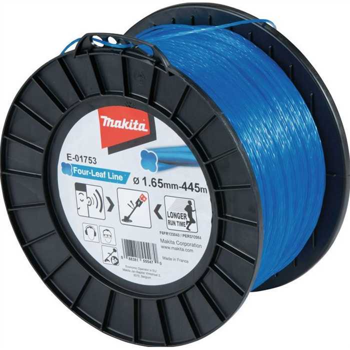 MAKITA E-01753 fil de coupe en forme de trèfle 1.65mm 445m MAKITA E-01753 fil de coupe en forme de trèfle 1.65mm 445m