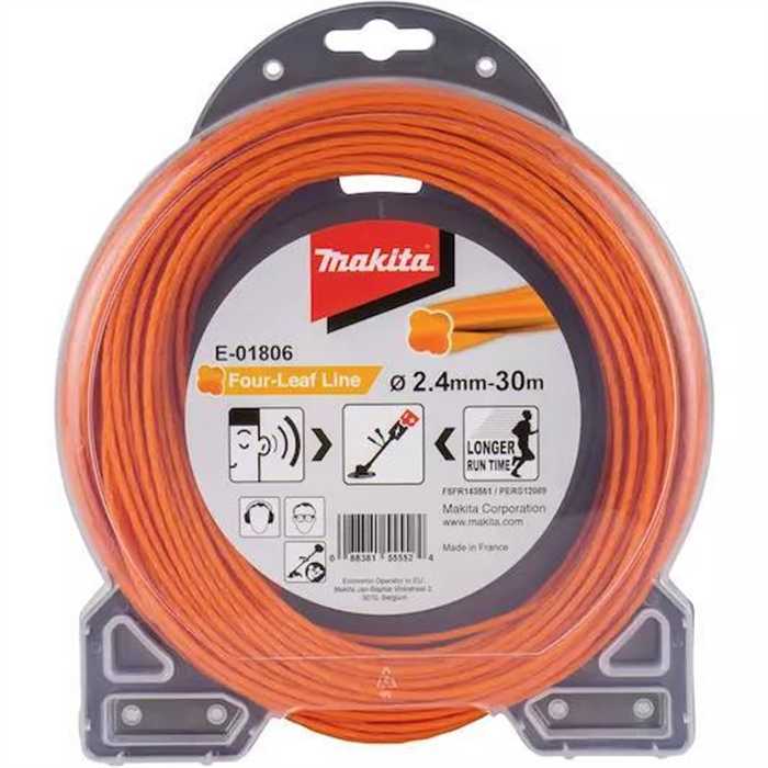 MAKITA E-01806 fil de coupe en forme de trèfle 2.4mm 30m MAKITA E-01806 fil de coupe en forme de trèfle 2.4mm 30m