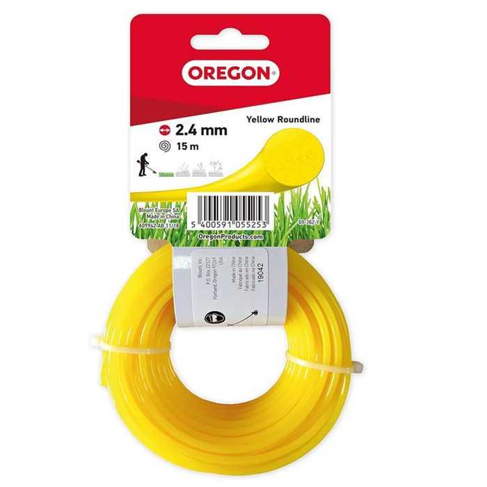 Oregon Fil de débroussailleuse rond jaune 69-362-Y pour débroussailleuse et débroussailleuse 2,4 mm x 15 m Oregon Fil de débroussailleuse rond jaune 69-362-Y pour débroussailleuse et débroussailleuse 2,4 mm x 15 m